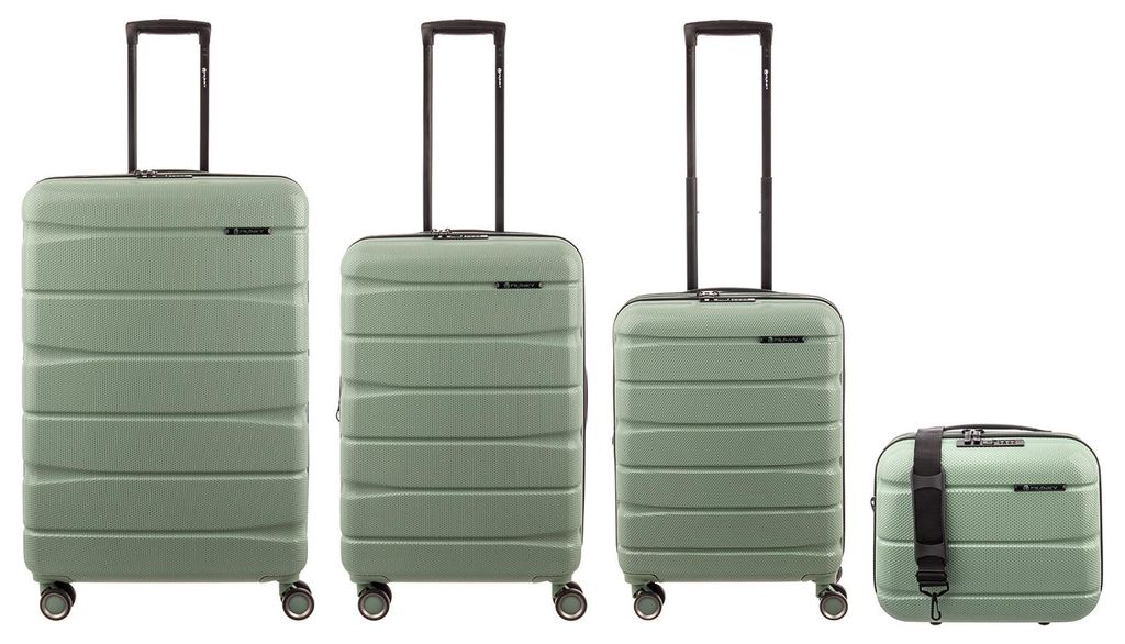 Franky ABS13 76/66/55er + BC Trolley 4er SET Dehnfalte Hartschale light green