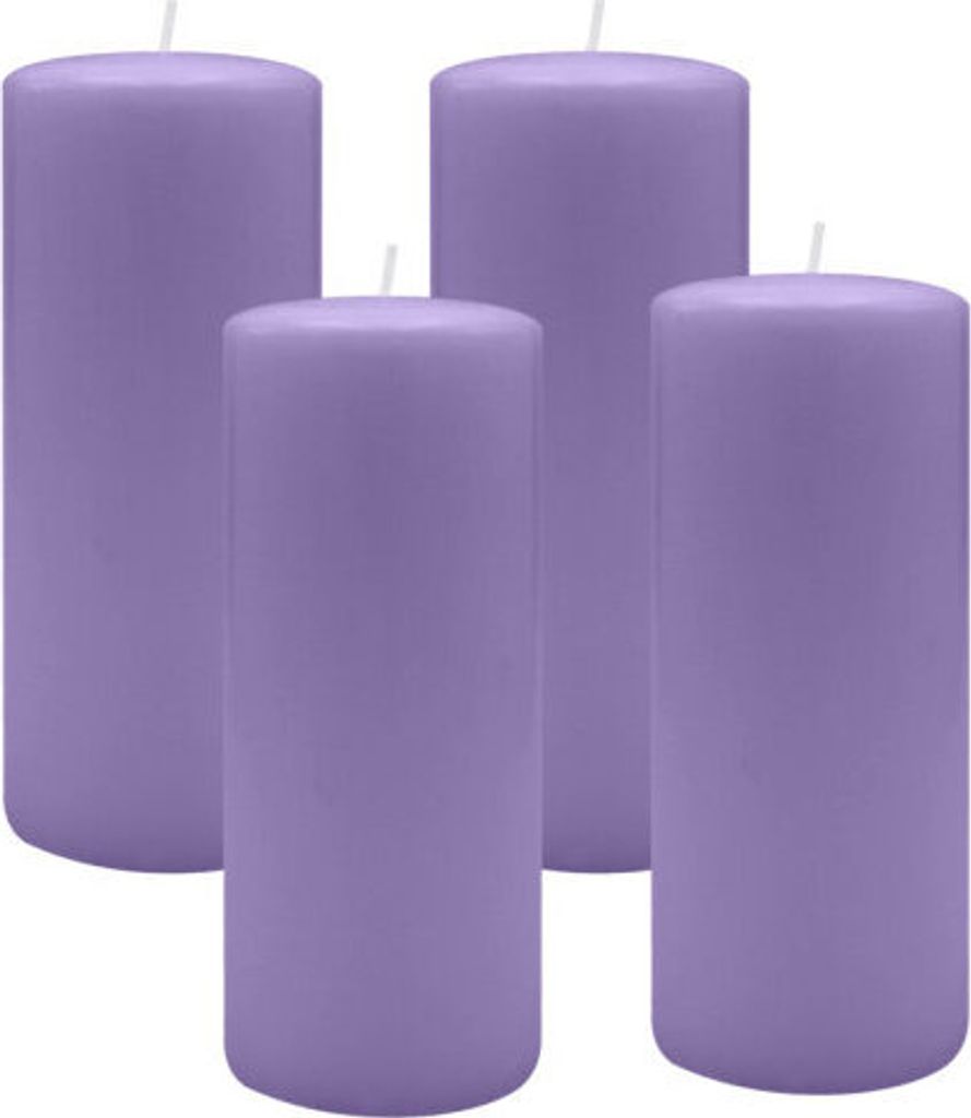 4er Set Adventskranzkerzen Lavendel-Lilac Ø 40 x 200 mm