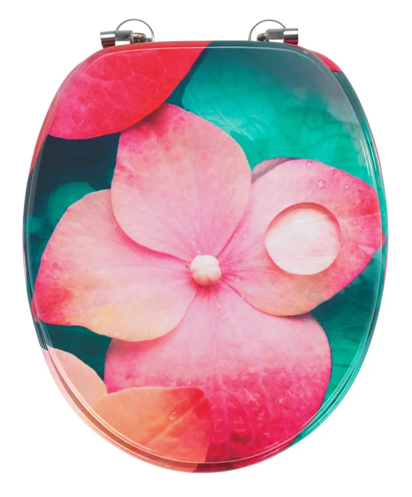 Copriwater Wenko Flower 70275400 - Tavoletta WC con Stampa Floreale Artistica
