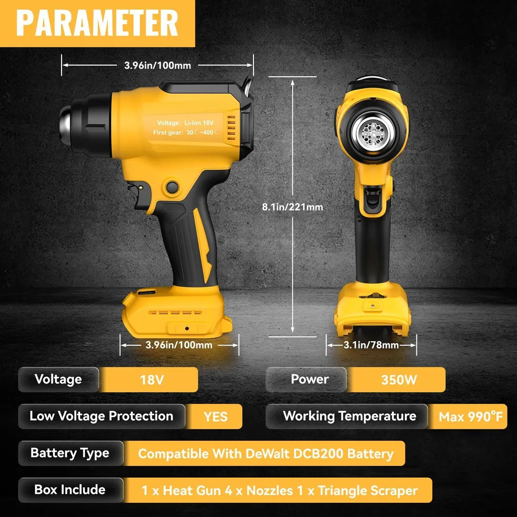 Pistola Aria Calda Cordless DeWalt 20V: Kit per Fai da Te e Hobby - 2