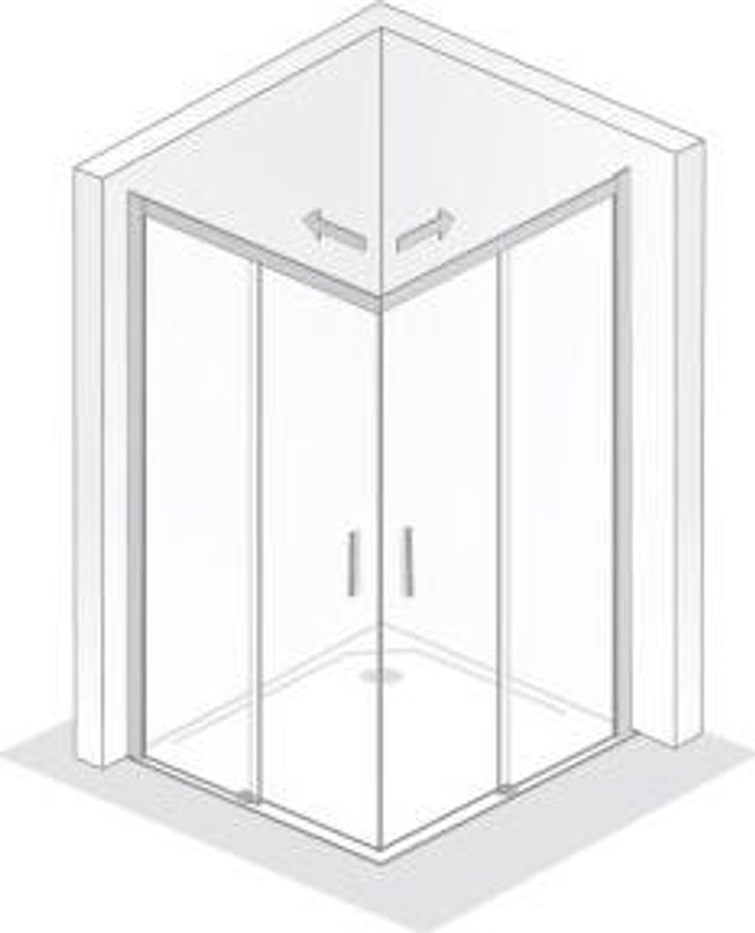 HSK 129031-8-120 Favorit Schiebetür Eckeinstieg 4-teilig Bodenfrei Ecklösung 1000x800x2000mm Manhattan TwinSeal