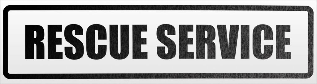 Kiwistar Rescue Service Magnetschild Schild magnetisch - 30cm Schwarz - reflektierend - Magnetfolie für Auto PKW Kfz