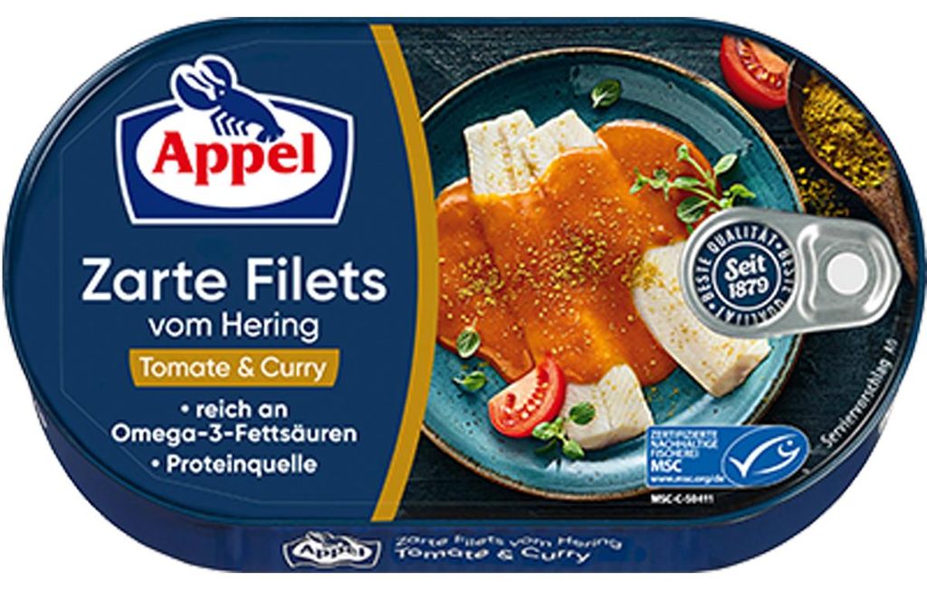 Appel Křehké filety ze sledě s rajčaty a kari pikantní Obrázek produktu 