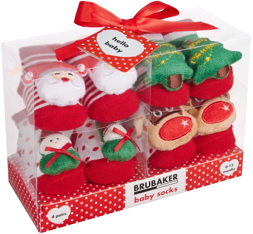 Brubaker 4 Paar Babysocken Jungen Mädchen 0-12 Monate - Produktbild 