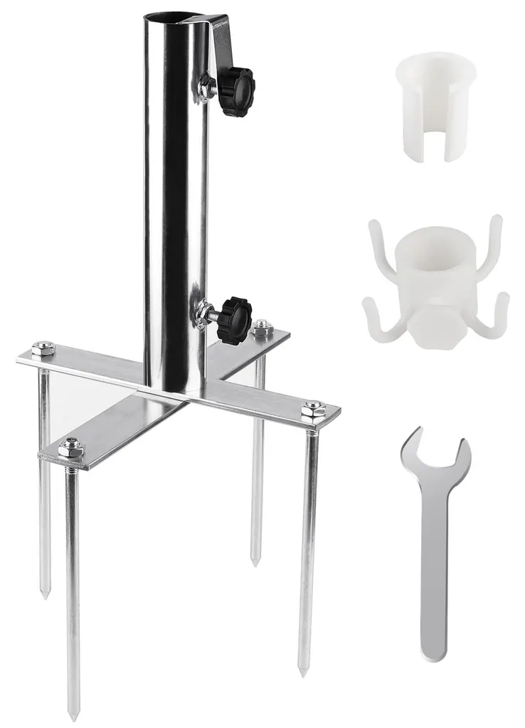 Support de parasol à visser pour plage et camping avec fixation réglable