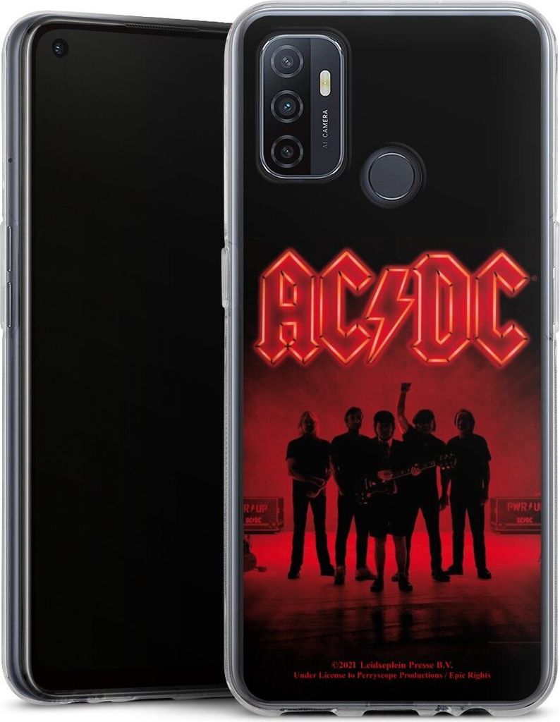 DeinDesign Handyhülle für Oppo A53 Silikon Hülle Case Smartphone Schutzhülle ACDC Band Offizielles Lizenzprodukt