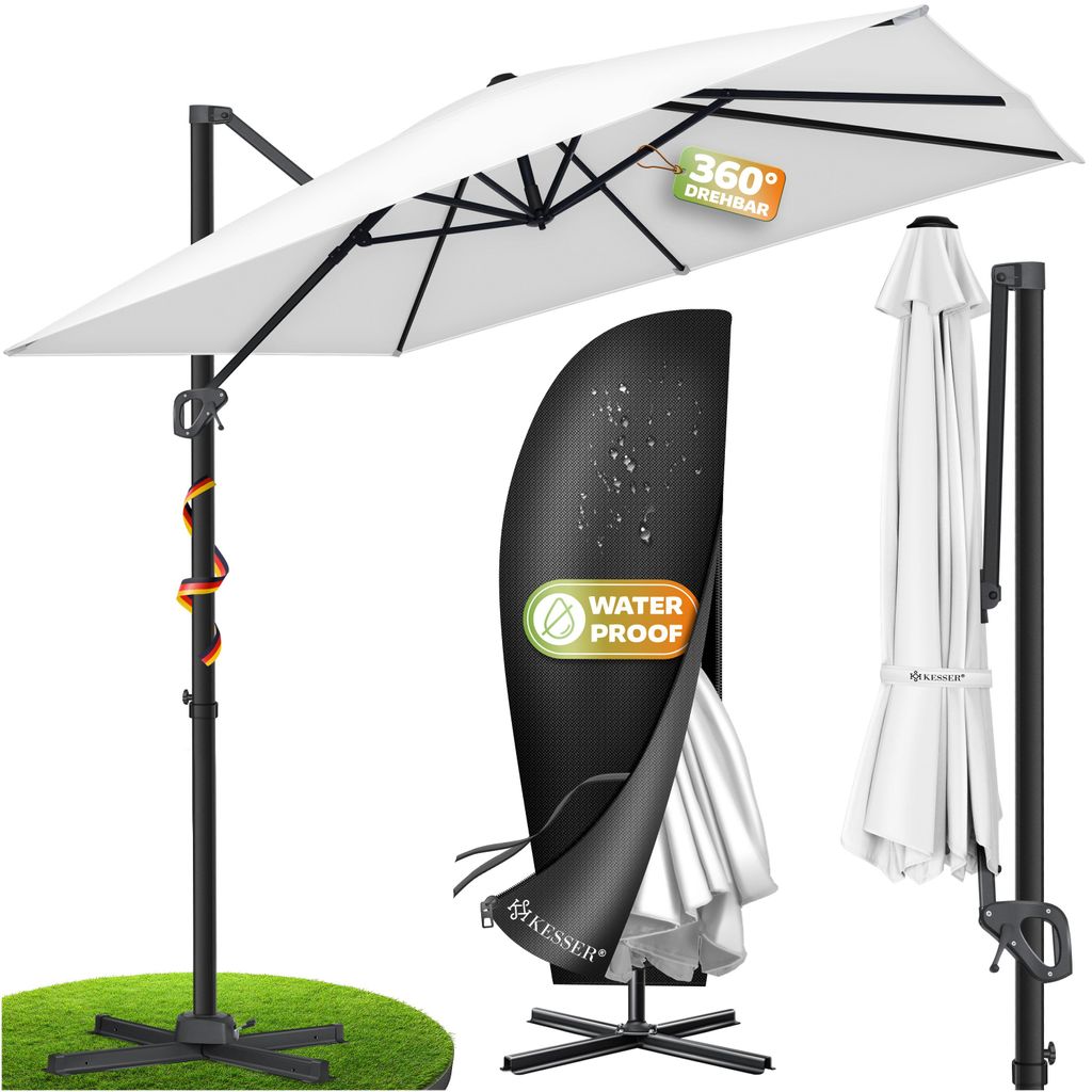 Parasol ogrodowy KESSER® Parasol wiszący SUN XL 300 x 300 Zdjęcie produktu 