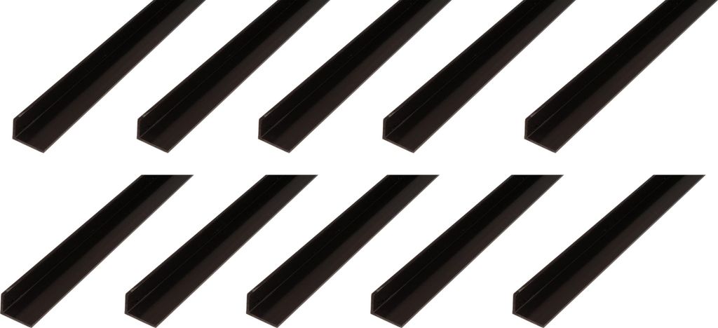Alberts 10 x Winkelprofil, PVC, schwarz, 40 x 10 x 2 mm, Produktbild 