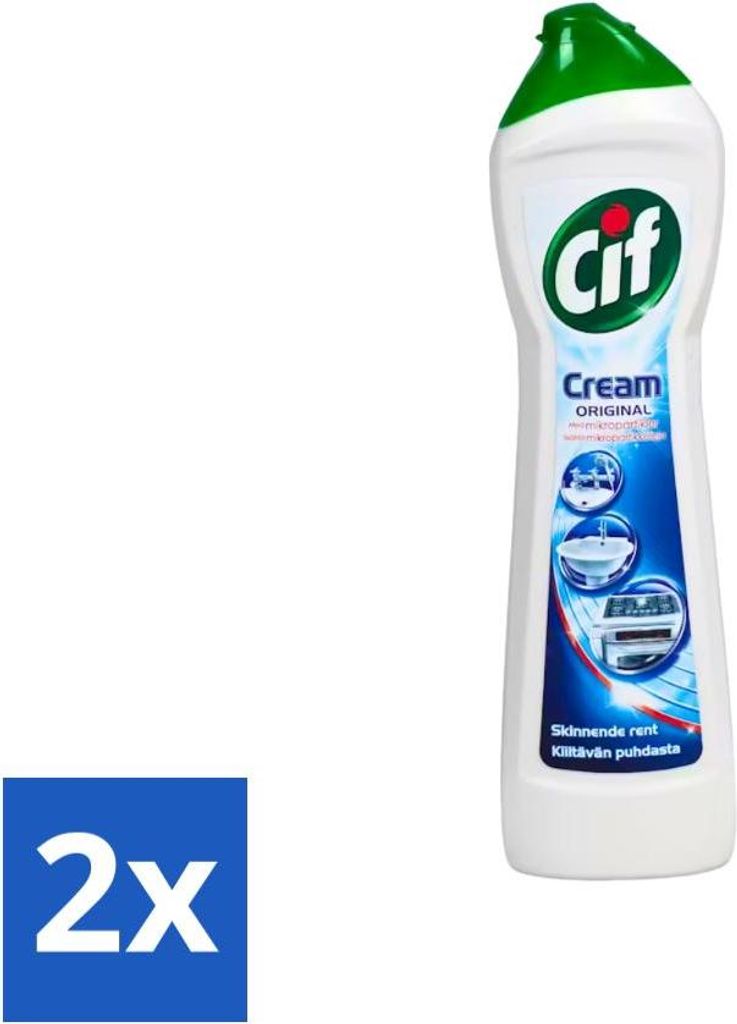Cif - Schleifmittel - Creme Original - Entfernt 100 % Schmutz - 500 ml - Vorteilspack - 2 Stücke