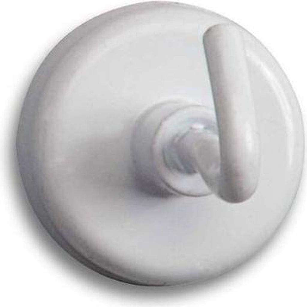 MAUL Magnet rund 5 Stück 3 kg Stahl Metall Ferrit mit haken 3.6 x 2.5 x 2.5 cm weiß