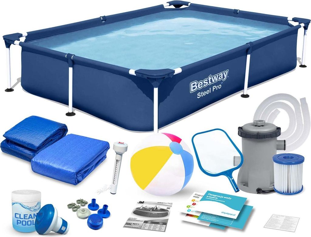Rechteckiger Rahmenpool 221x150x43 cm 16-in-1 Bestway Produktbild 