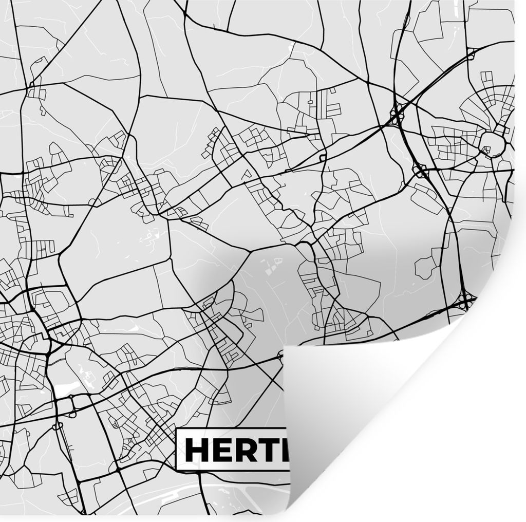 MuchoWow Wandtattoo Wandsticker Wandaufkleber Karte - Stadtplan - Deutschland - Hirsch - Karte 80x80 cm Selbstklebend und Repositionierbar - Wier...