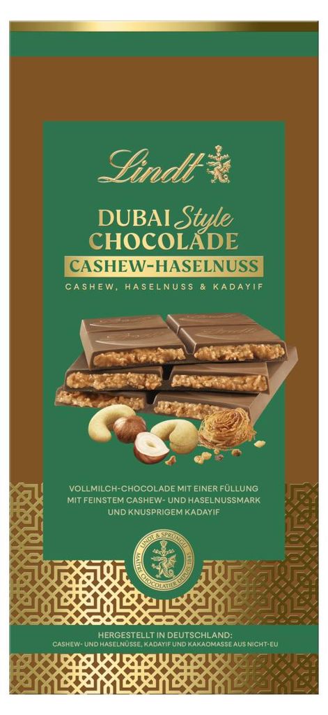 Czekolada Lindt Dubai Style w tabliczce z orzechami Zdjęcie produktu 