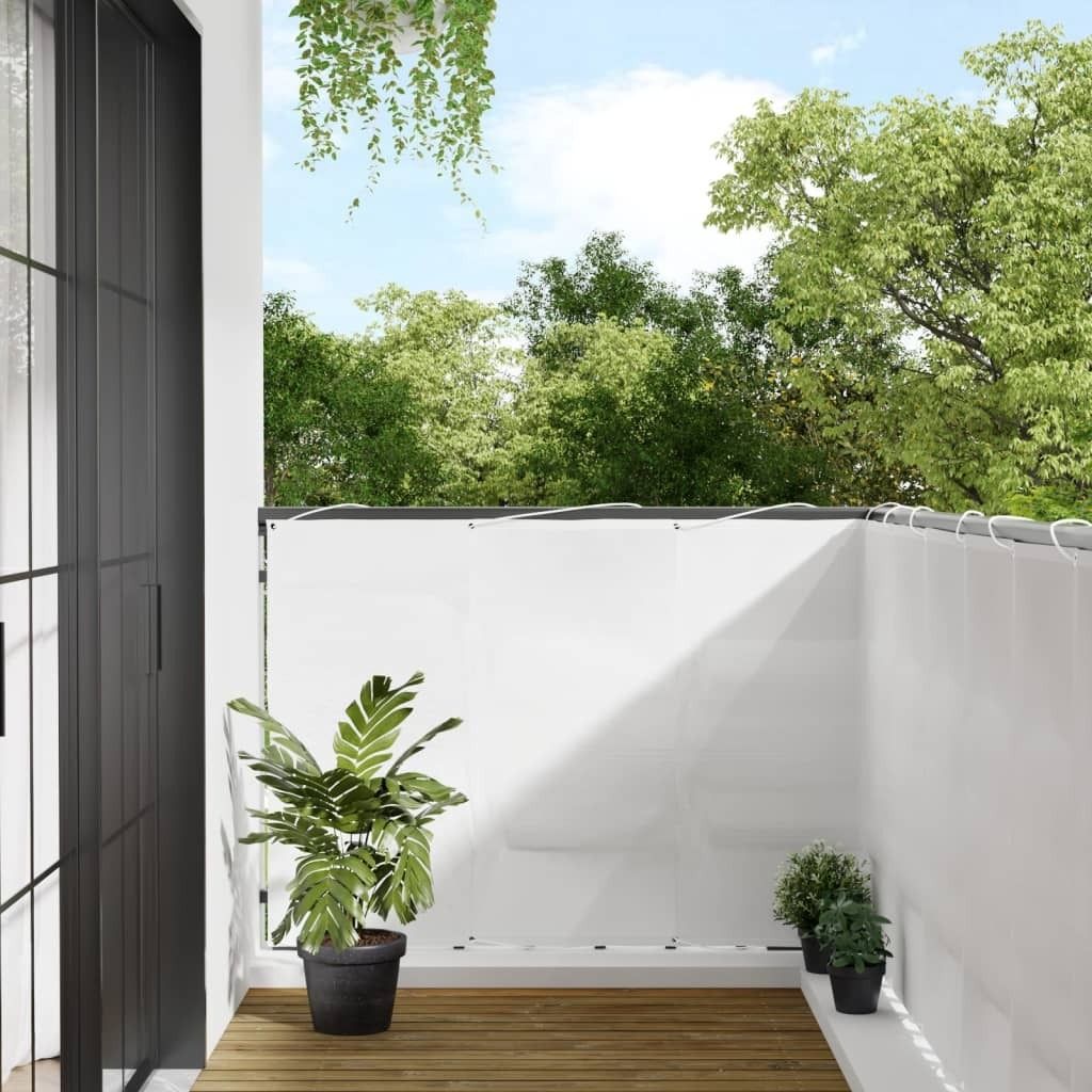 Design Balkon-Sichtschutz Weiß 120x800 cm 100 % Polyester-Oxford, Markisen 2024 Neu