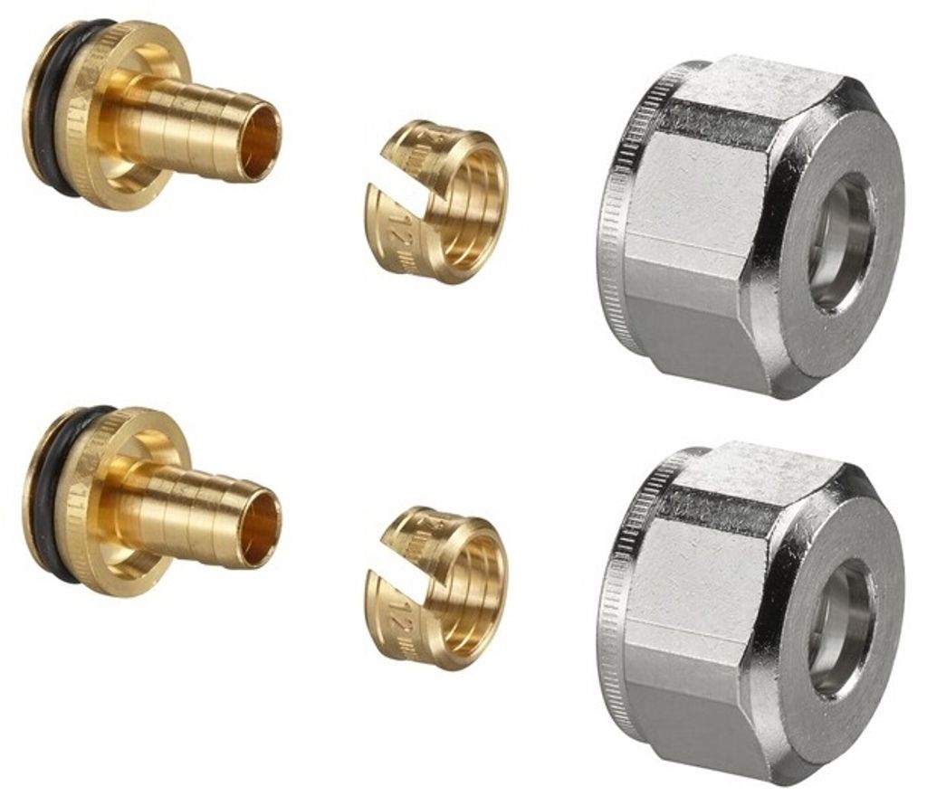 Oventrop Klemmringverschraubung Ofix K 2-fach, für AG 3/4" Eurokonus 17 x 2,0 mm