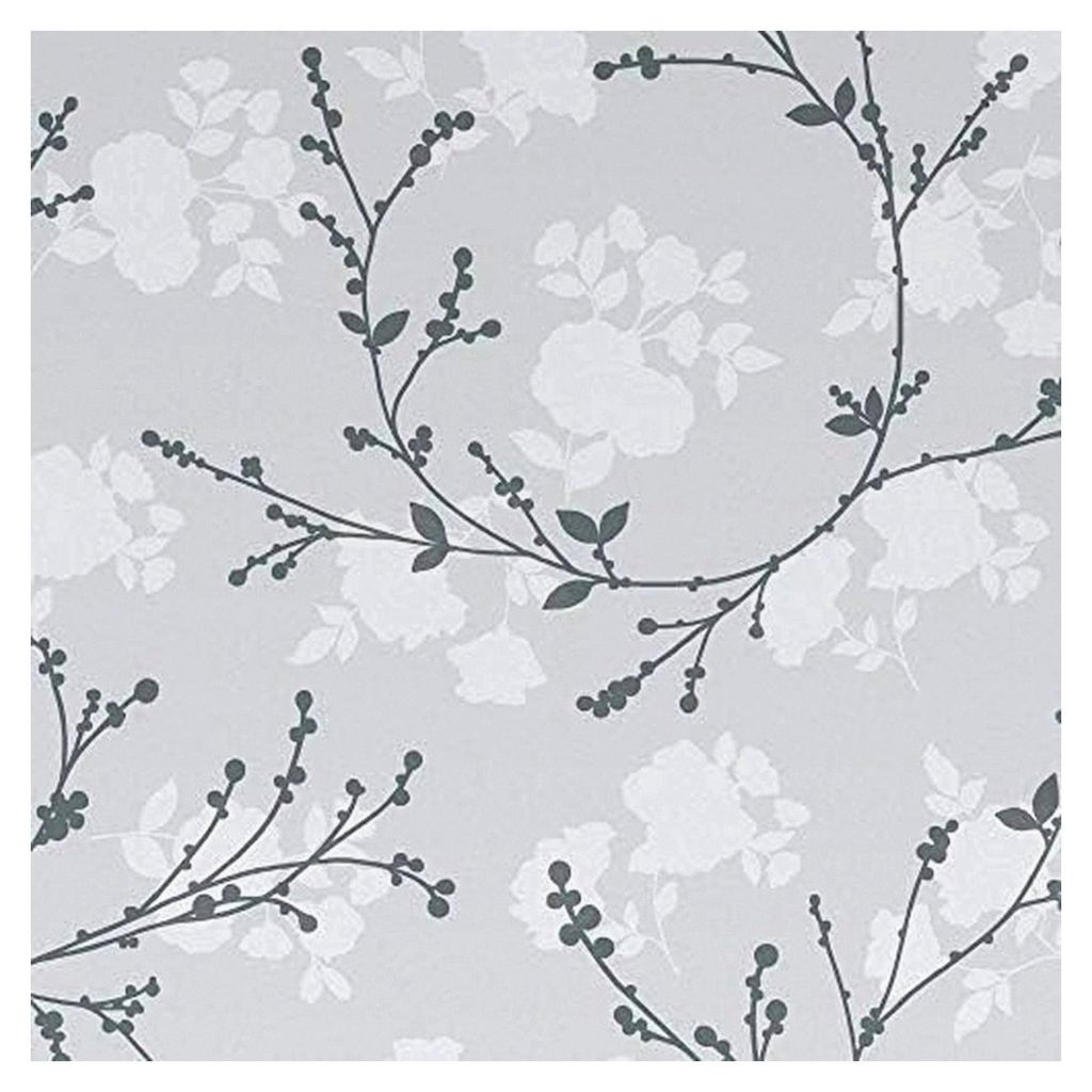 Wachstuchtischdecke Herbstgrau Zweige Blätter grau hellgrau Gartentischdecke abwaschbar Meterware Breite: 140cm Länge: 100cm