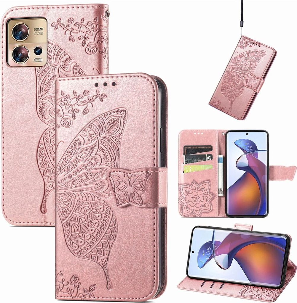 König Design Hülle kompatibel mit Kunstleder Handyhülle - Handy Case Roségold