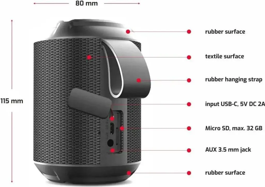Cassa Bluetooth Swissten Ultimate 24W: Audio Premium e Design Nero - 3