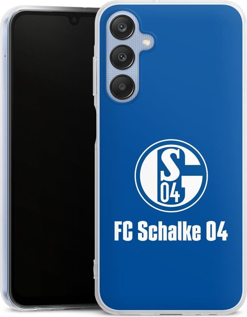 DeinDesign Handyhülle für Samsung Galaxy A25 5G Silikon Hülle Case Smartphone Schutzhülle FC Schalke 04 Logo Offizielles Lizenzprodukt