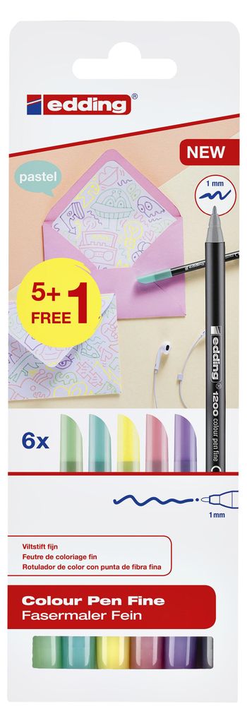 Edding - Fineliner 1200 f Pastell sortiert | 10 Stück