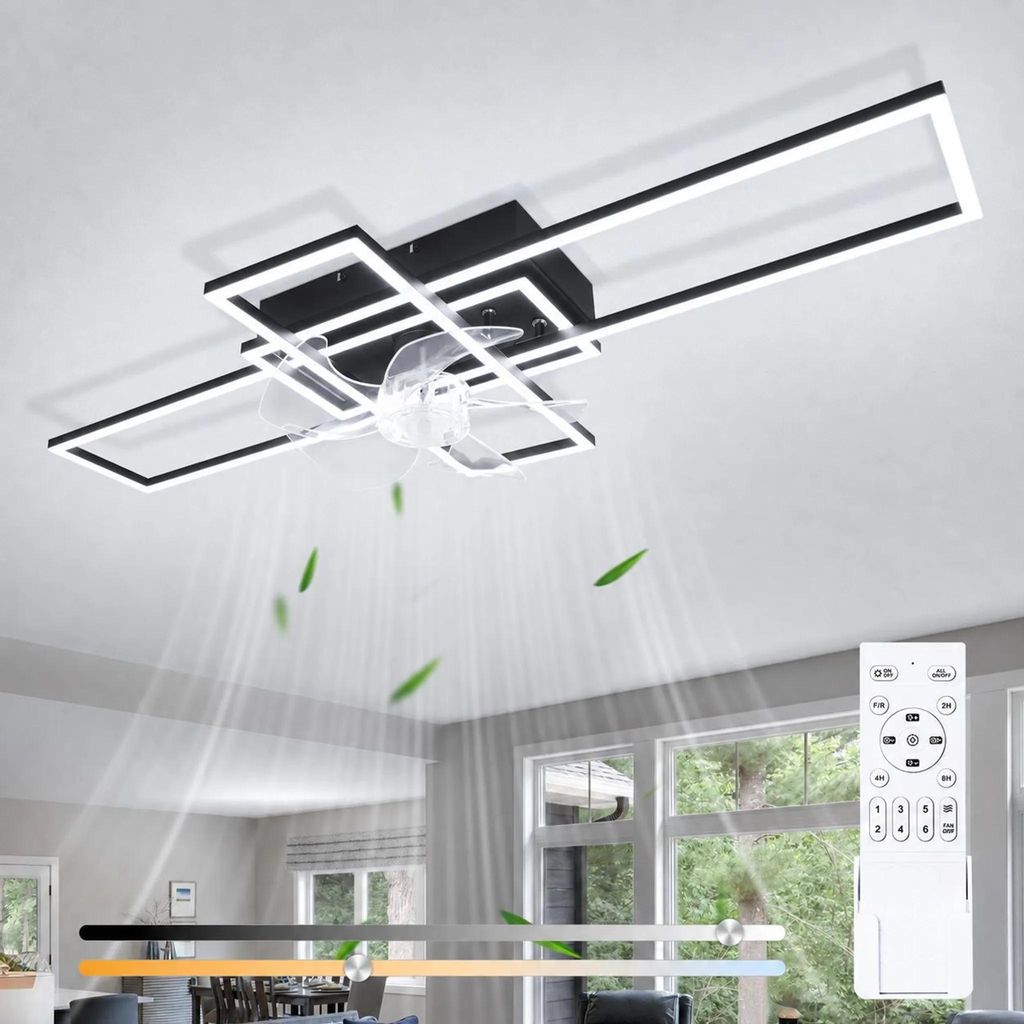 ZMH Plafondventilator met LED-verlichting, 94 cm, 6-traps Productafbeelding 