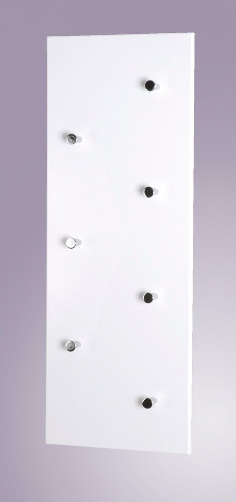 Appendiabiti da parete HAKU cromato, bianco - MDF, metallo, Immagine del prodotto 