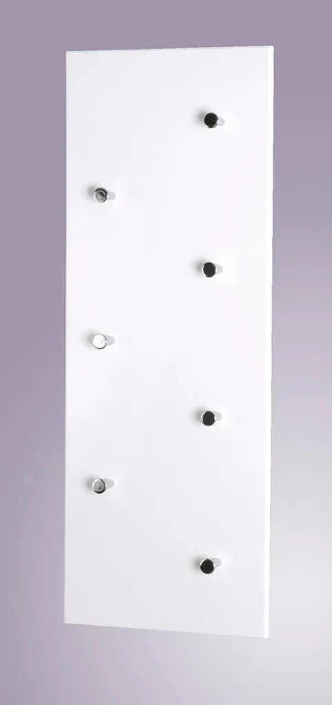 Portemanteau Mural en MDF Blanc et Métal Chromé Robuste de 80 cm Haku