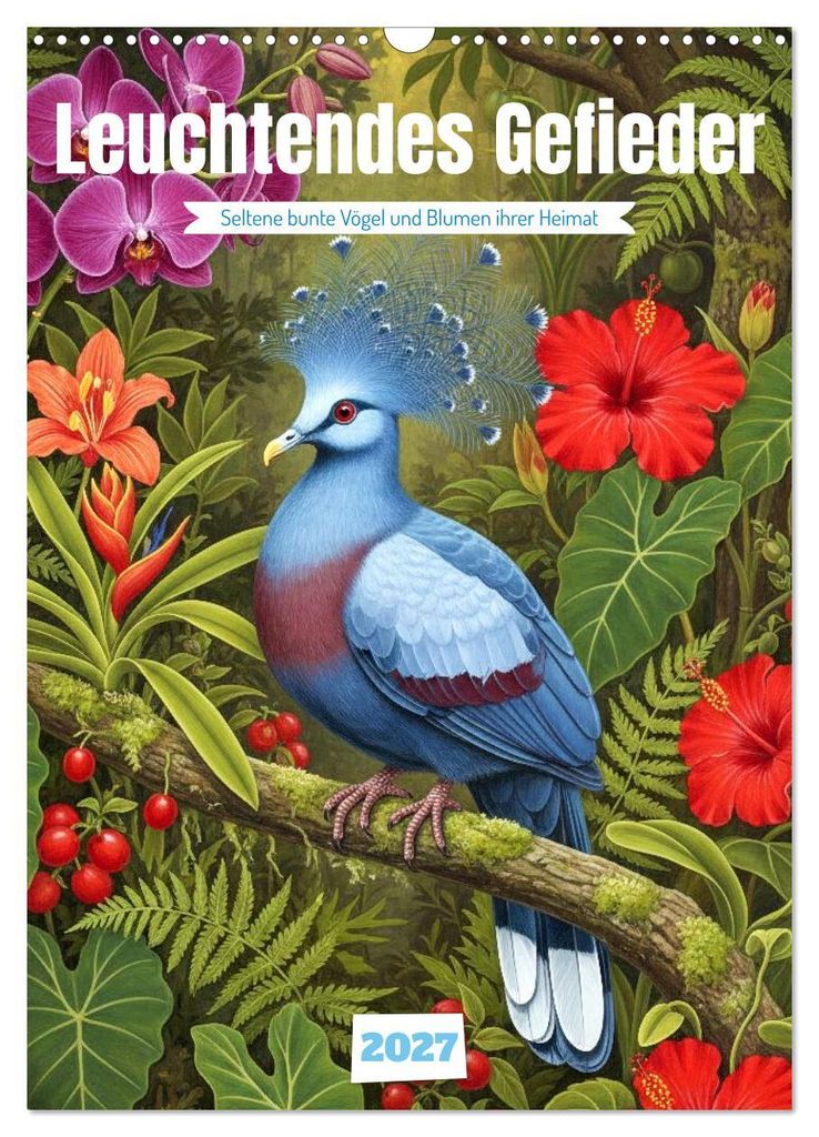 Leuchtendes Gefieder (Wandkalender 2027 DIN A3 hoch), CALVENDO Monatskalender