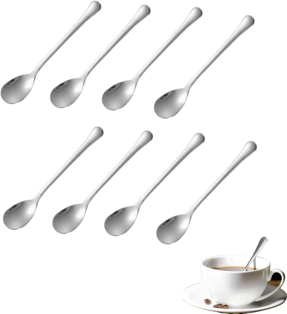 8-teiliges Espressolöffel-Set – 13,5 cm – Edelstahl – Mini-Löffel – Für Kaffee, Honig