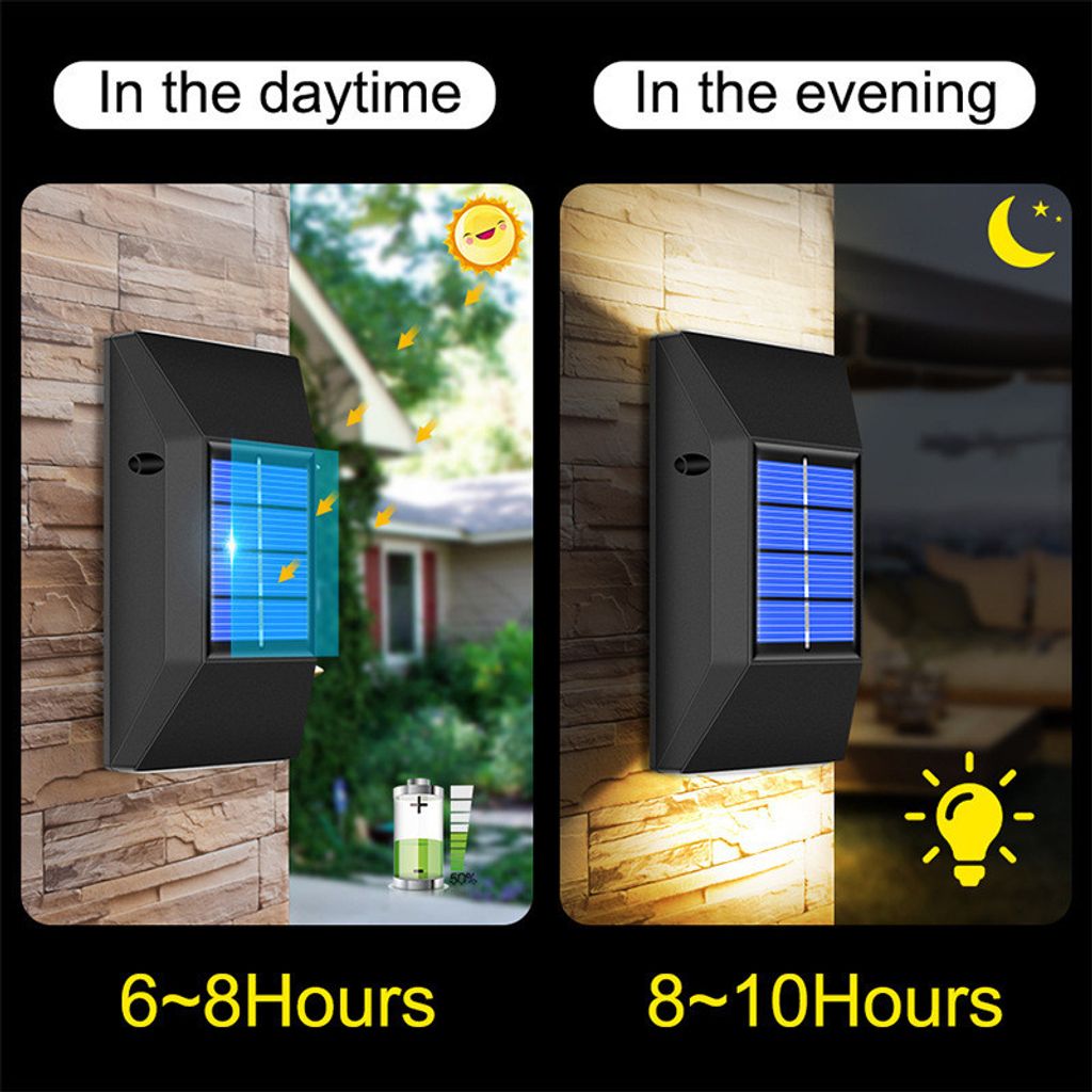 4x Solar Garten Lampe Wandlampe Solarlampe auf und ab Produktbild 3