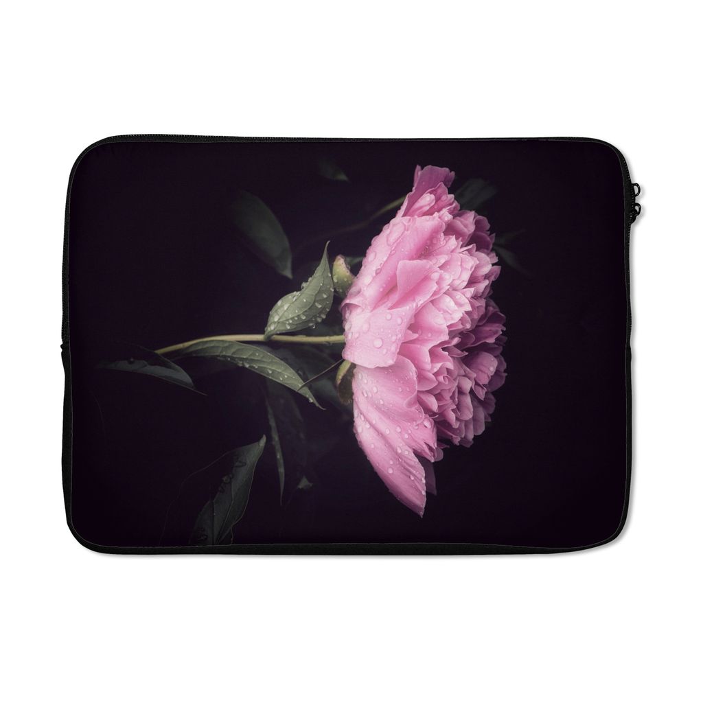 MuchoWow Laptop Hülle 13 Zoll Pfingstrose mit Tautropfen Laptoptasche - Laptophülle - Sleeve - Rundumschutz