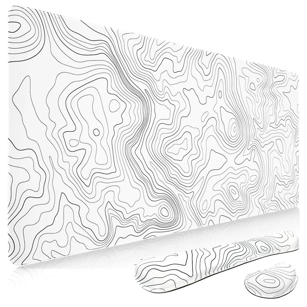 Tapis de souris gaming blanc XXL Topography Pack de 3 ergonomique