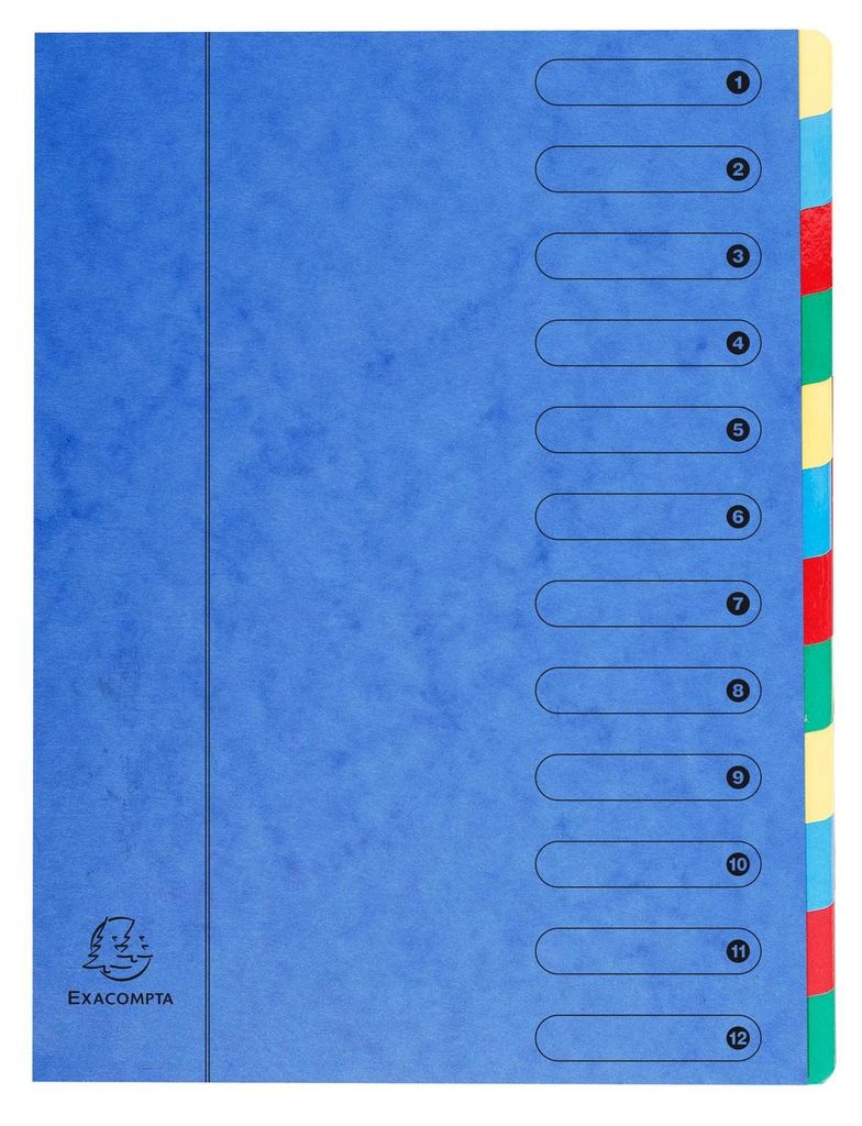 Exacompta Ordnungsmappe Harmonika 12-teilig A4 blau