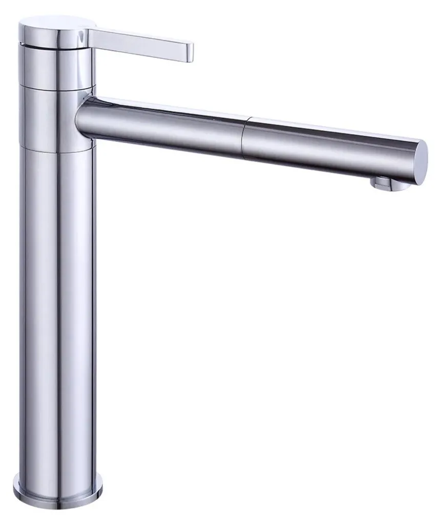 Mitigeur de lavabo haut pivotant 360° en argent pour vasque à poser