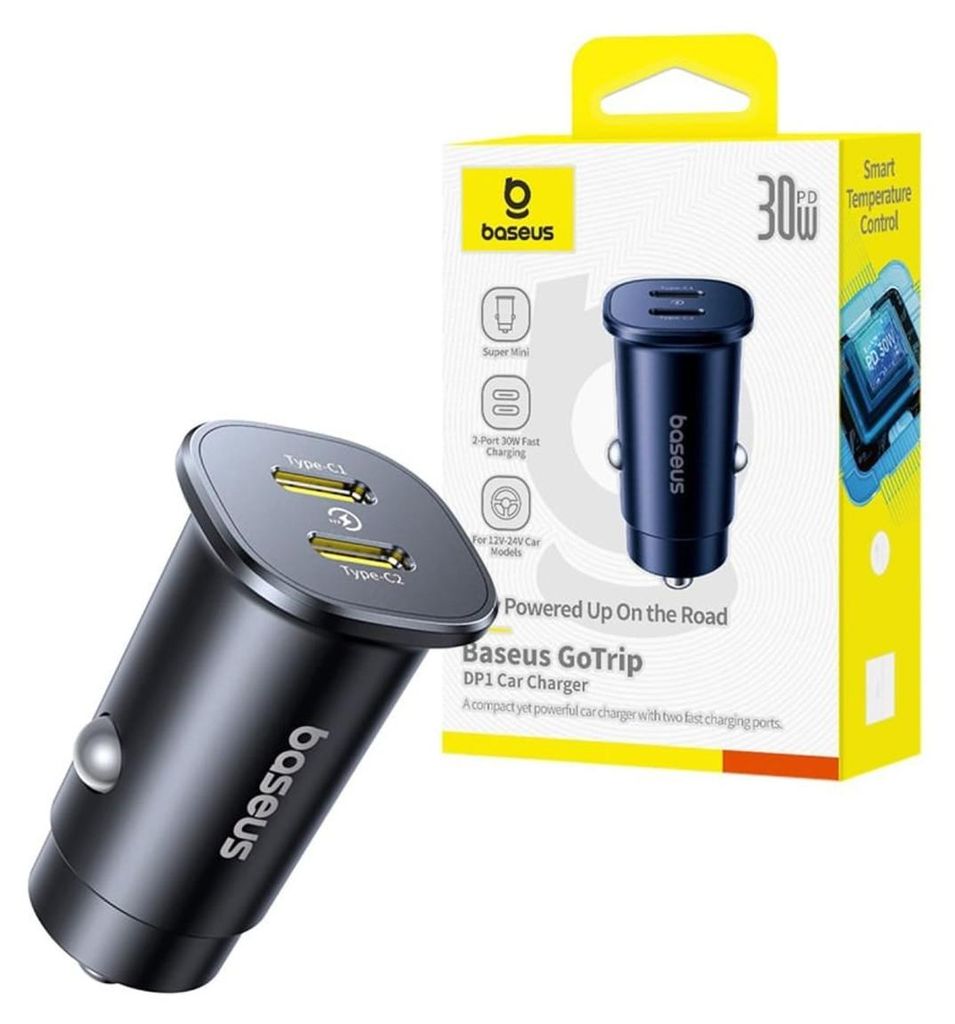 Nabíječka do auta Baseus s 2 porty USB-C, 30W, technologie Obrázek produktu 