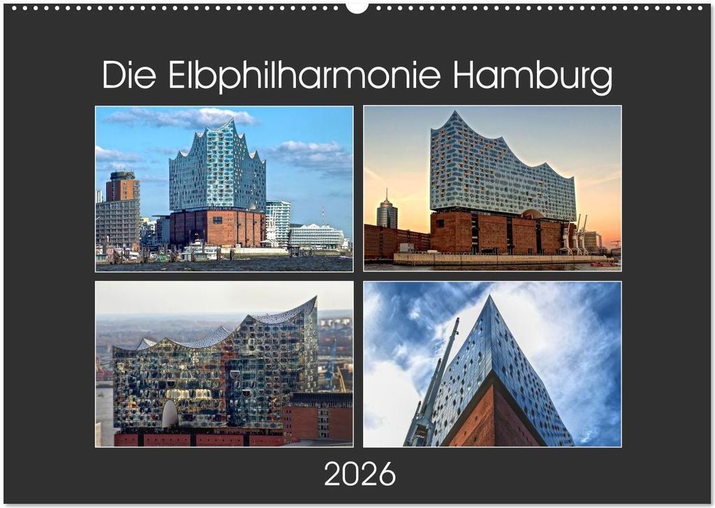 Die Elbphilharmonie Hamburg (Wandkalender 2026 DIN A2 quer), CALVENDO Monatskalender