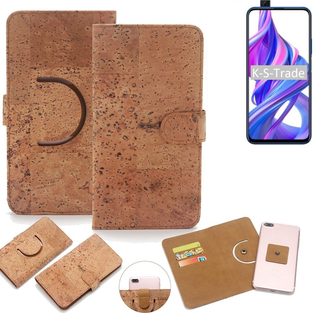 K-S-Trade Handy-Hülle Schutz-Hülle kompatibel mit Huawei Honor 9X Handyhülle Schutzhülle Korkhülle Kork-Hülle 1x