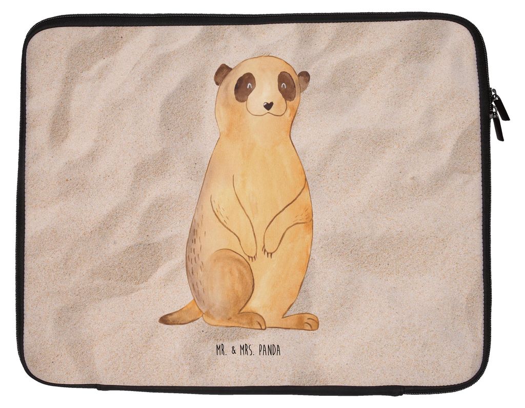 Mr. & Mrs. Panda Laptop Tasche Erdmännchen 20 x 28 cm - Sandig - Geschenk, Afrika, Laptoptasche, Traveling, Notebook, Hülle, Laptophülle, Roadtr...