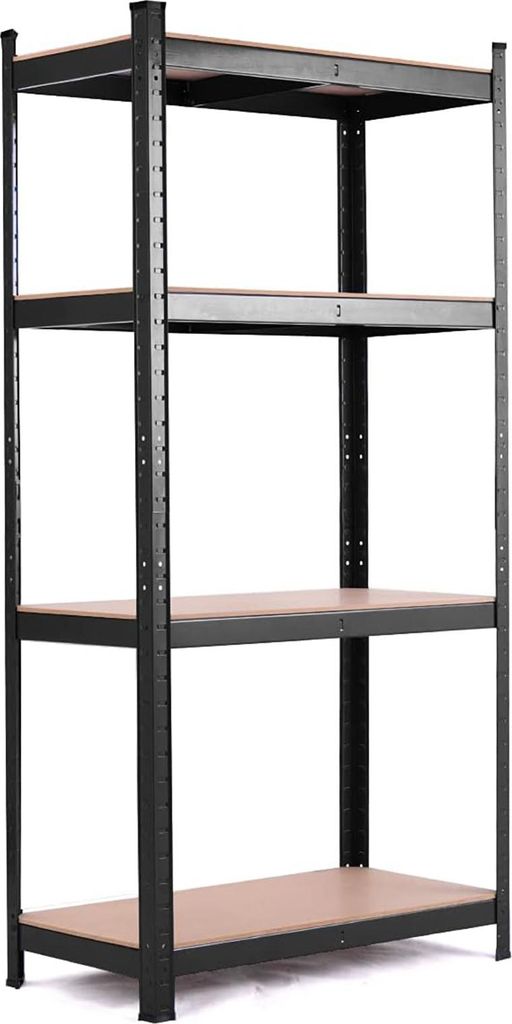 Lagerregal mit 4 Ebenen, schweres Metallregal mit verstellbaren Brettern, jede Schicht belastbar bis 130 kg, Lagerregal, Speisekammer, Garage, schwarz