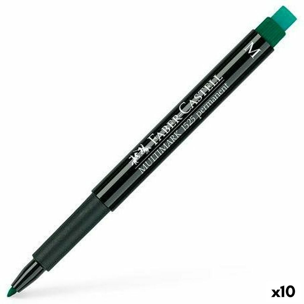 Faber-Castell Multimark 1525 M Grüner Permanent-Etikettierer (10 Stück)