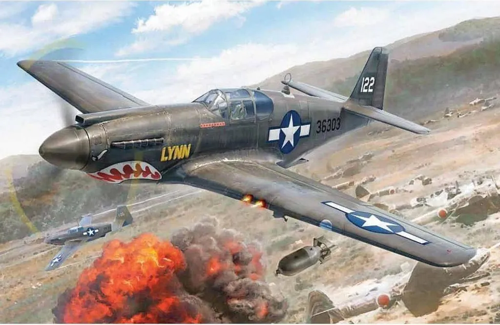 Kit P-51A Mustang 1:72 avec détails réalistes et marquages armée 1423