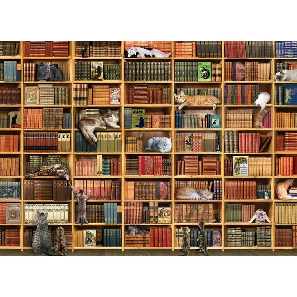 Puzzle 1000 pièces Kitten Library Cobble Hill : anti-stress et créatif
