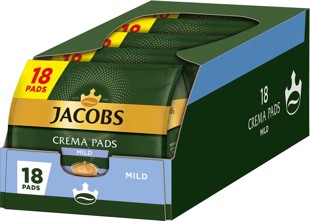 JACOBS Pads Crema Mild 5 x 18 Getränke - 90 Kaffeepads Senseo kompatibel