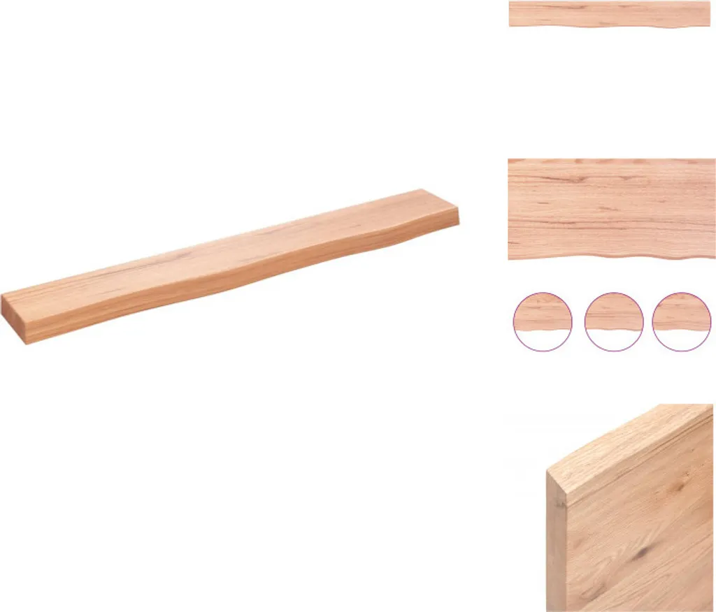 Mensola Parete 80x10x4 Rovere Massiccio Marrone Chiaro - vidaXL Mobili