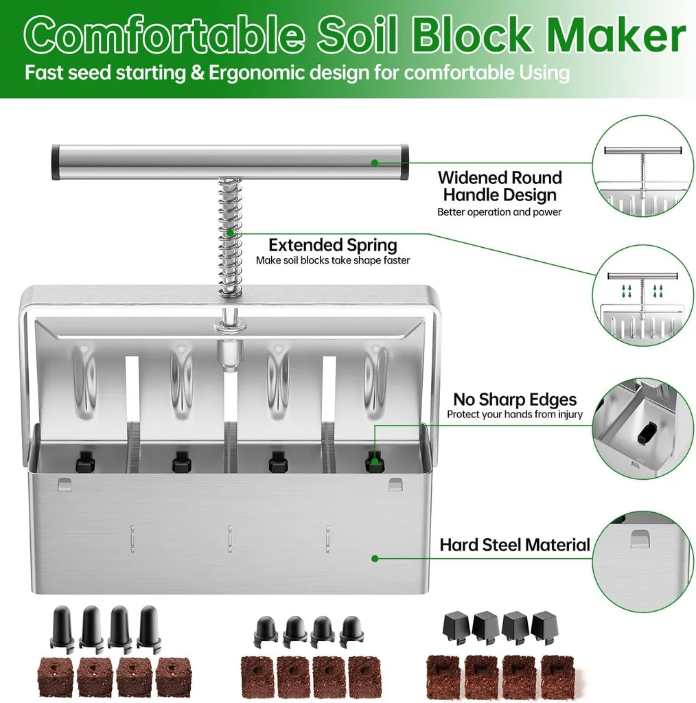 Machine à blocs de terreau pour semis de fleurs et potager bio maison
