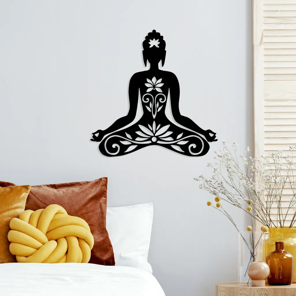 Must-Have Wallity Yoga SKL2567 Metallo Nero 70x70 cm Trend