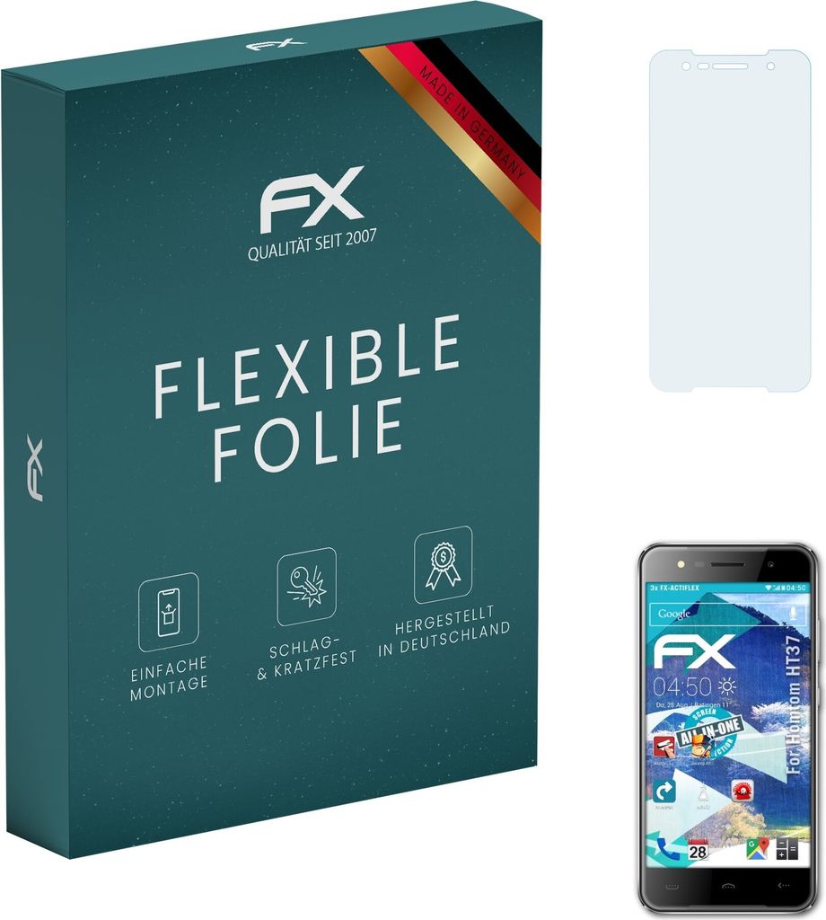atFoliX FX-ActiFleX 3x Schutzfolie kompatibel mit Homtom HT37 Folie