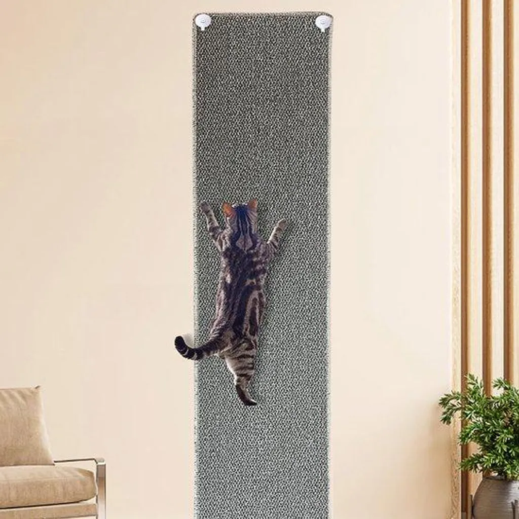 Tapis de griffade mural pour chat - Protégez vos murs et canapés en gris