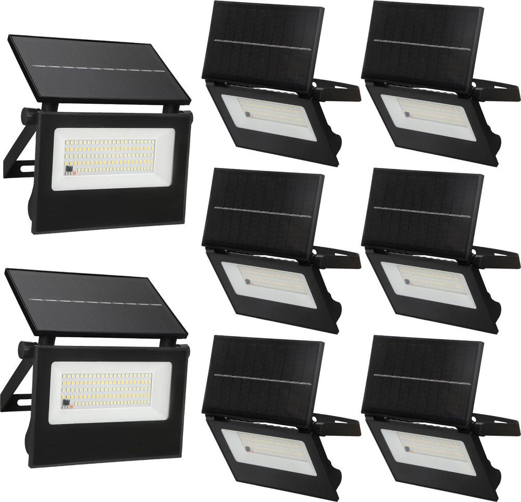 Faziango 8X LED Solar Wandleuchte Strahler Lampen mit Bewegungsmelder Balkon Außen Treppen
