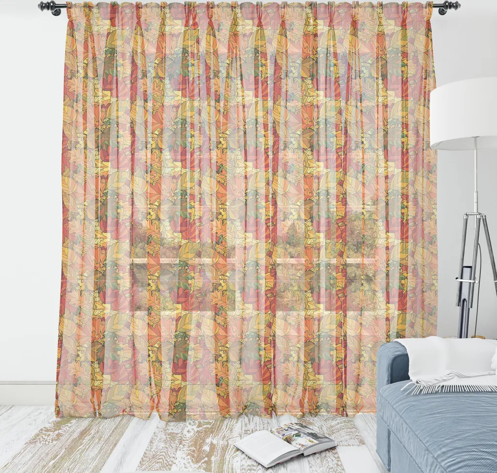 Arazzo Parete Grande ABAKUHAUS 274cm - Design Astratto Foglie Cadute